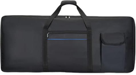 Colcolo Bolsa para teclado de 61 teclas, portátil, de tela Oxford, suave, con cremallera, gruesa, para piano eléctrico, estuche de transporte para teclado, Medio