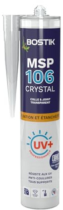 Bostik Transparent lim MSP 106 osynlig - för limning och tätningar - flera material - inomhus - MS Polymer formula - utan lösningsmedel och isoyanat - patron 290 ml