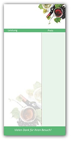 Kellnerblöcke-Set (Wein Motiv, 100 Stück) - Premium Kellnerblöcke mit je 50 Blatt pro Block. Für Gastronomie/Restaurant/Gaststätte/Kneipe/Café/Getränke