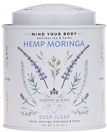Harney & Sons Hemp Moringa Tea Blend, Wellness, Deep Sleep Blend, 5 oz tin