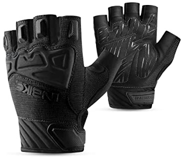 INBIKE Guantes Ciclismo Verano Hombre Mujer con Protecciones Extras Guantes Bicicleta Elásticos Transpirables con Cierre De Velcro(Negro,XL)
