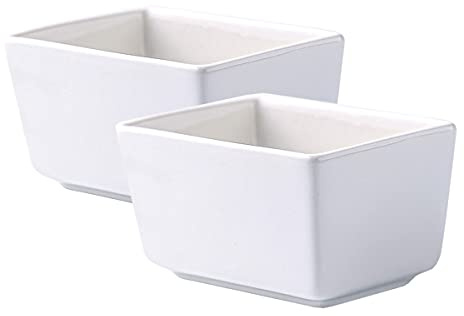 Sizikato 2pcs Pure White Porcelain Sugar Packet Holder Tea Bag Bowl, 5 Oz