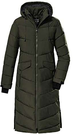 Killtec Damen Kow 62 Wmn Qltd Ct Wintermantel Mantel in Daunenoptik mit Kapuze, dunkeloliv, 40 EU