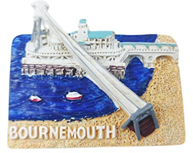 Bournemouth England 3D UK Fridge Magnet Souvenir Gift,Resin Handmade Bournemouth Refrigerator Magnet Home & Kitchen Decoration Collection