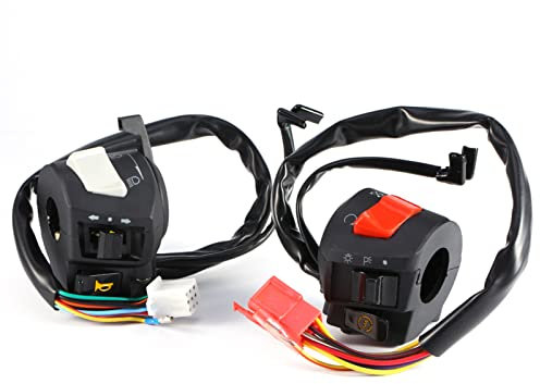 2 interruttori universali da 12 V DC 7/8 22 mm, interruttore di controllo del manubrio del motociclo, interruttore di avviamento e interruttore di uccisione, indicatori di direzione e interruttore