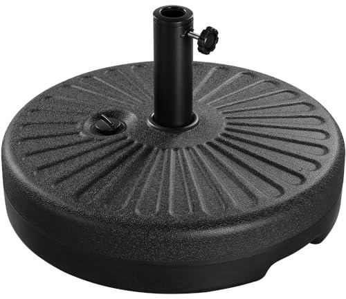 Yaheetech Pieds de parasols 22 kg Support de Parasol Lourd 38/48 mm Remplissage d'eau pour Jardin, terrasse, Balcon, Ø 50 cm Noir