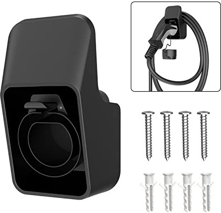 Teskee Wallbox Type 2 Plug Wall Mount Holder EV Charging Cable Holder/Organiser EV Charging Station Type 2 Female Connector Holder Including Mounting Kit