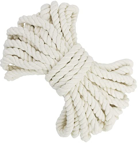 LEREATI Macrame Cord 10mm x 10m, Thick Cotton Macrame Rope Yarn Craft String, Coloured Cotton Cord for Macrame Plant Hanger, Wall Hanging, DIY Crafts, Gift Wrapping, Home Decorations (Natural)
