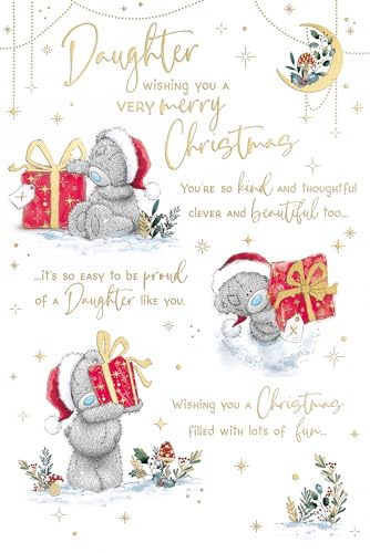 Me To You Tatty Teddy vacker dotter julkort med pappersinsats, tatuerad nalle med gåva 15 x 20 cm – officiell samling