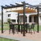 Devoko Pergola 3x3 Wasserdicht Stabil Winterfest,Mit Magnetbefestigung und Verstellbaren Schattenbereichen,Gestell aus Aluminium,Geeignet für Gärten und Terrassenüberdachung,Beige
