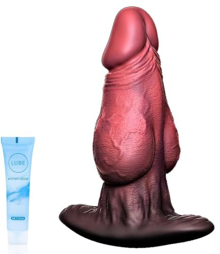 15 cm Large Butt Plug Godemiché Anal Plug en T Base Analdilo pour Homme Silicone Bad Dragon Réaliste Portable Dilatateur Anal pour Femme Buttplug Prostate Analtoy Jouets Sexuels (Rouge)