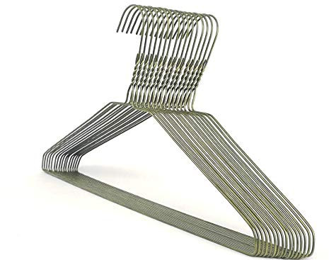 DODIN HOME - Confezione da 50 grucce in filo di bronzo, salvaspazio, in metallo, con barra per pantaloni, vestiti, magliette, vestiti (bronzo, 50)