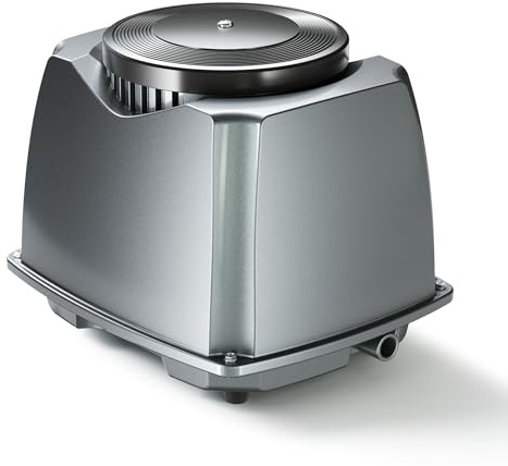 SunSun CAP-100 Bomba de oxígeno 70 W, Bomba de Aire para Acuario de 80 m³ y Estanque de jardín, aireador de Estanque 100 l/min con 16 Salidas de Aire y 2 Pinzas