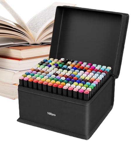 Pennarelli per scrivere, pennarelli a doppia punta, 168 colori, strumenti estetici, articoli per la scuola, set per adulti e bambini, diari, pittura, schizzi