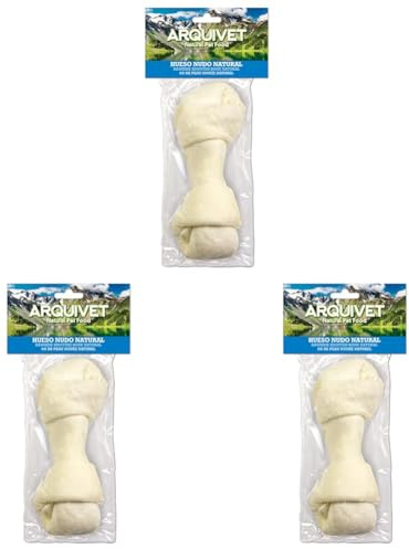 Arquivet Hueso Nudo Natural - Snacks Piel para Perros - 11 cm (Bolsa 1 ud.) (Paquete de 3)
