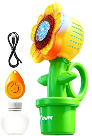 Automatisk Maskin För Såpbubblor 3 Lägen Solrosdesign Med | Automatisk Bubbelgenerator För Trädgård Park Picknick Utomhusbruk Gräsmatta Festligheter