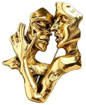 Vintage Kyssande Figur Skulptur Pin