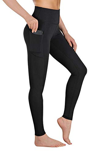 Occffy Leggins Mujer Cintura Alta Mallas Deporte Mujer Fitness Pantalones Deporte Mujer Leggings Deportivos para Running Training Estiramiento Yoga y Pilates P107(Negro Mate, M)