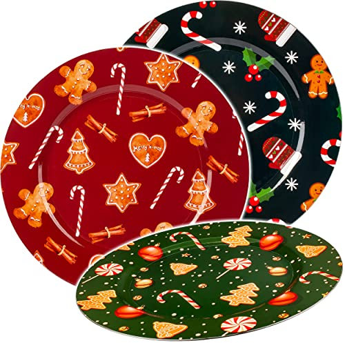 alles-meine.de GmbH Teller/Platzteller/Unterteller - Weihnachten - Ø 33 cm - großer Plätzchenteller - Weihnachtsteller rund flach - Dekoteller - Gedeckter Tisch - Geschenkete..