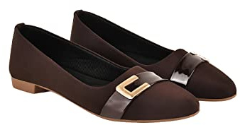 Shoetopia Ballerine da donna, marrone, 5 UK