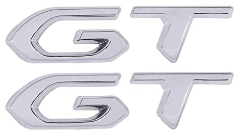 GT Emblem - Insignia de coche con logotipo de cola trasera (plateado)