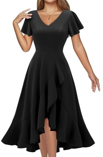 Women's Cocktail Dresses 2026, Semi Formal Mother of Bride Church Black S