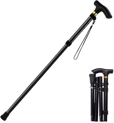 QHFlashbuy Gehstock Klappbar,Faltbare Wanderstöcke Gehstock Bergstock Spazierstock Unisex Tragbarer Leichte und Einstellbare Spazierstöck Wanderstab