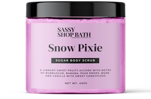 Sassy Scents Snow Pixie Sugar Body Scrub | Exfoliating + Hydrating | Soft Smooth Skin | 400g