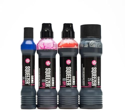 Grog BPI Buff Proof Ink Mop Marker Bundle, Pack of 4 Gloss Multi Color & Tip Graffiti Art Drawing Pens, Fade Resistant Round Nib