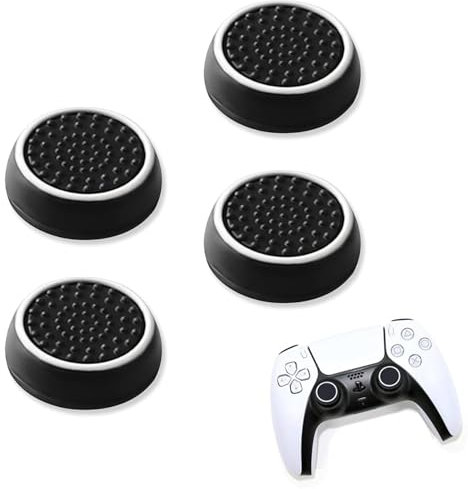 4PCS Silicone Thumb Cap,Non-slip Silicone Analog Joystick Thumb Stick Grip Cap,Compatible with PS2,PS3,PS5,PS4 Series X/S Controller ThumbGrips SiliconeCover Joystick Protection Attachments