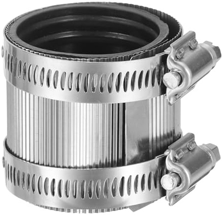 QUARKZMAN Flexibel anslutningsslang 43 mm rörkontakt med rostfritt stål slangklämmor rostfritt stål rör reparation klämma för plast och metallrör