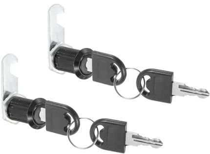 PATIKIL Verrou de Tiroir de Meuble avec Clés, 2 Pièces 1-3/16 (30mm) Cylindre de Serrure de Sécurité en Alliage de Zinc à Clé Identique pour Porte Placard Boîte aux Lettres Bureau Noir
