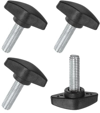 M METERXITY 4 Pcs Vis à Oreilles, M8x25mm Boutons à Ailettes en T, Bouton de Serrage à Poignées en T en Plastiqueb pour Travail du Bois/Machines, Vis à Oreilles à Filetage de Serrage [Noir]
