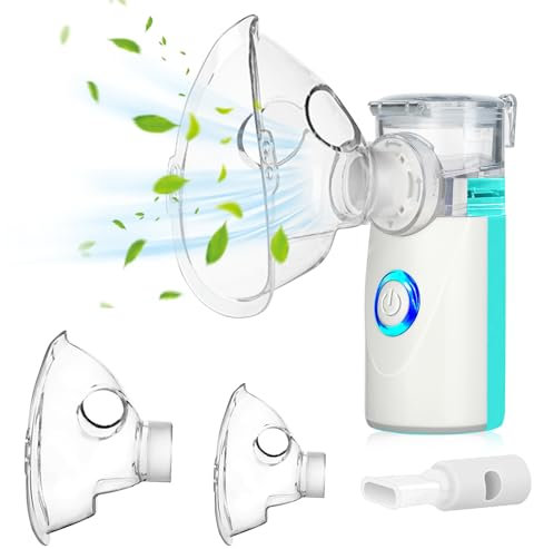 BIAOQINBO Nebulizador para Adultos,Nebulizador Portátil Silencioso para Adultos y Niños Bebe, Aerosol Ultrasónico con Boquilla,Inhalador Nebulizador Para Uso Doméstico y Viaje