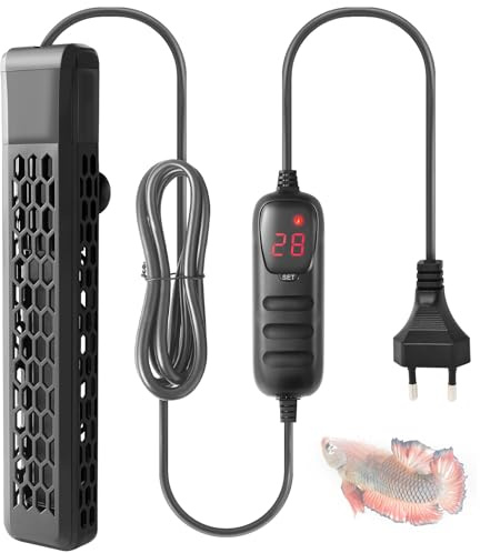 PYPABL 200W 400W Chauffage PTC d'Aquarium avec Contrôleur, Chauffage Numérique pour Aquarium de 100 à 400L, Chauffage Immergé d'Aquarium avec Couvercle de Protection (200W pour 100 à 200 L)