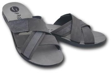 Freeland Chanclas para hombre de verano de piel, sandalias de cuero para playa, playa y casa, zapatillas abiertas y súper ligeras