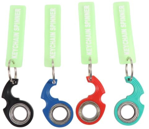 Thapncow 4 Piezas Fidget Spinner Llavero Colgante Anillo Juguetes, Alivia el estrés y la energía Negativa， Anillos de ansiedad， Juguetes antiestrés