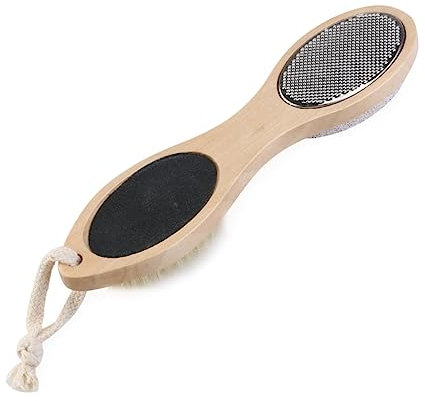 WRITWAA Fußpflege Bimsstein Nagelbürste Und Hornhautentferner Sanfte Peeling-bürste Zur Reinigung Und Massage Holzgriff Doppelseitiges Pediküre-tool Für Glatte Füße