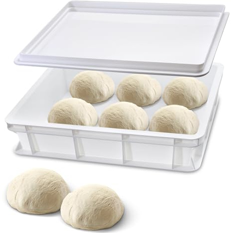 OulQinyhome Bac à Pâton Pizza et Pain - Boîte Fermentation Pizza en plastique - Boîtes à Pétrissage avec Couvercle - Conteneur pour Levée empilable pour pizza,pain et pâte(30x40x12cm)