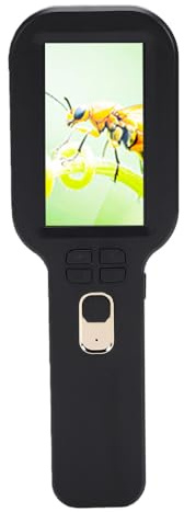 YUEHISY Microscopio Digital Portátil, Microscopio Electrónico Portátil de 12 MP con Pantalla HD de 3 Pulgadas, Aumento de 5X a 500X, para Exploración Natural (Black)