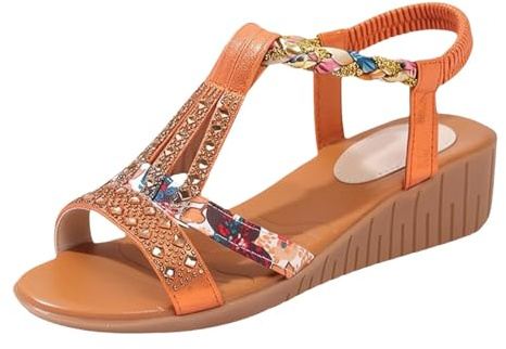 Sandaler, damer, sommar, romerska sandaler, elegant, Slingback, ortopediska sommarskor, platta mjuka sulor med fotbädd, ventilerande sandaler med peep tå, för strandsemester, fritid, aftonmode