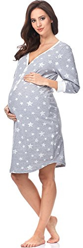 Italian Fashion IF Nattlinne För Kvinnor Ammande Nattlinne Gravid Graviditet Sovkläder Gravidmode Med Fullängds Knappslå Födelseskjorta För Gravida Kvinnor