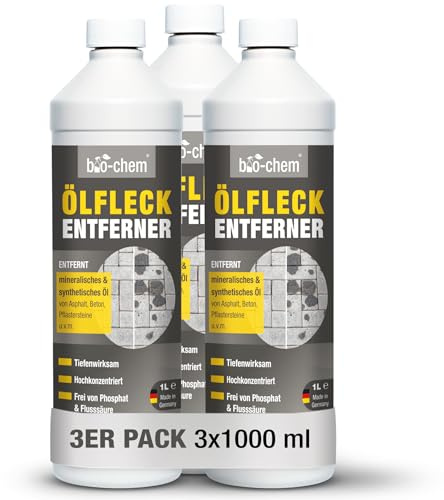 bio-chem - Smacchiatore per Macchie d'olio 3L - Smacchiatore concentrato biodegradabile - Pulizia per pavimentazioni in Pietra, Asfalto - Detergente per Auto, Garage e terrazzi