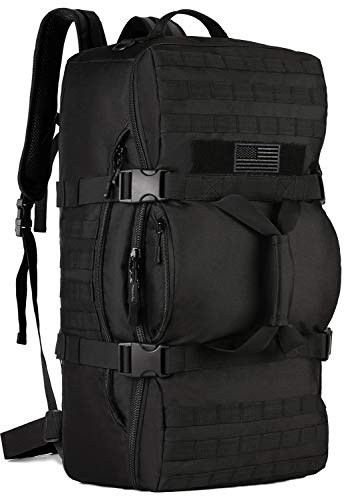 Protector Plus mochila táctica de viaje 60 L militar Molle bolsa de equipaje Maleta senderismo camping al aire libre mochila (cubierta y parche incluidos), negro