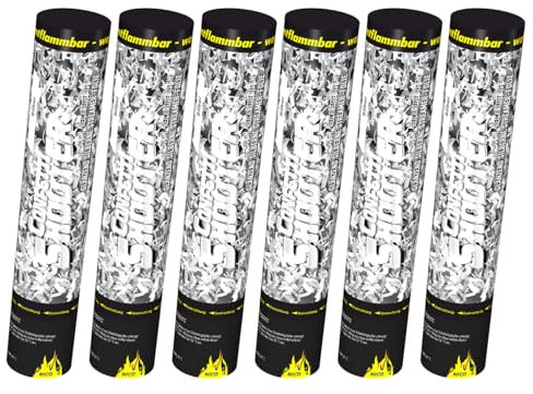Nico Feuerwerk® [6er Sparpack] Premium-Konfetti-Shooter Set SILBER metallic I Party-Popper-kanonen 30 cm für Geburtstag Verlobung Hochzeit Party Silvester Feier
