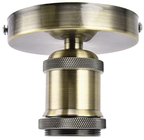 E26 E27 Vintage Suspension Support de Lampe Plafonnier Douille Métal Support de Lumière Murale pour Home100-240V(Patine verte)