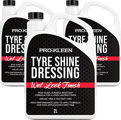 Pro-Kleen Tyre Shine Dressing - Wet Look Non-Sling & Solvent Free Formula - Tyre Protector Easy to Use Formula (3 x 2 Litres)