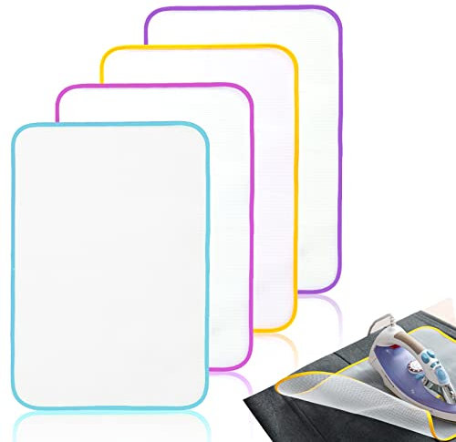 4 Stücke Mesh-Bügelkissen Schutzbügel Tuch Schützt Empfindliche Stoffe Mesh Stoff Bügeltuch Bügelkissen Hitzebeständigkeit Bügeldecke bis 200°C Geeignet für Dampfbügeleisen Zufällige Farbe 40 * 60cm