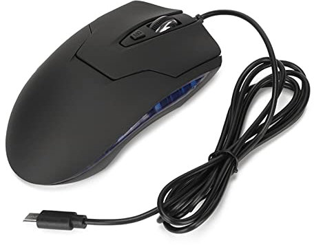 Bewinner Mouse Cablato USB C, Mouse Ottico Ergonomico 1600 DPI, Mouse per Computer Retroilluminati a 6 Pulsanti, Tasti Multimediali Mouse da Gioco per Laptop Desktop, PC