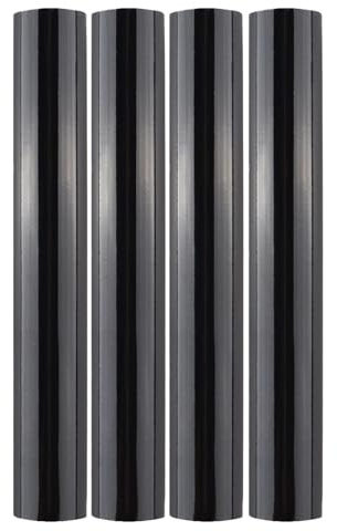 Briartw 4 rullar Glimmer varmfolierulle bunt för hantverk, svart värmeaktiverad folie för glimmer varmfoliesystem/värmefoliepenna, 5,9 tum x 16,1,2 m värmeöverföringsfolierulle, folieöverföringsark